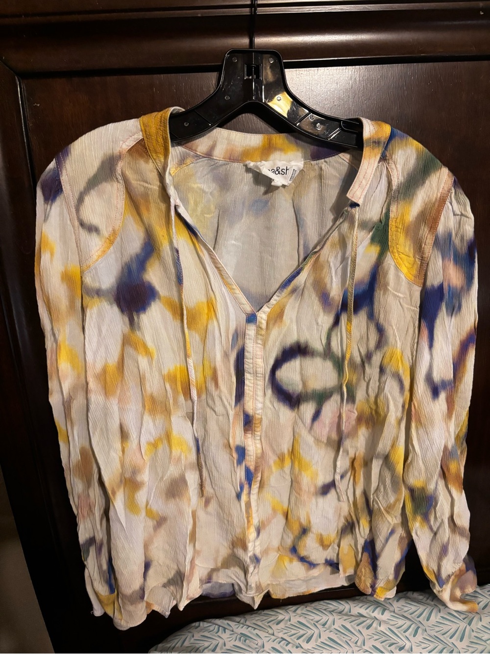 Lightweight Multicolor Tie-Dye Women’s Shirt - Yellow & Blue